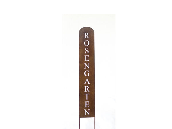 Gartenschild "Rosengarten" Rostoptik 69cm