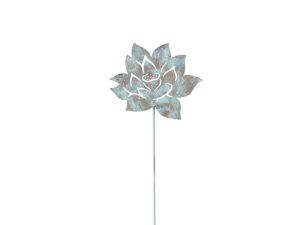 Metall Lotusblume blau 70cm