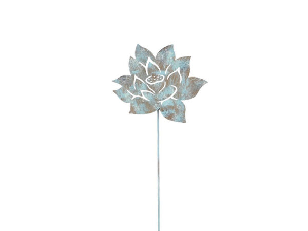 Fleur de lotus en métal bleu 70cm