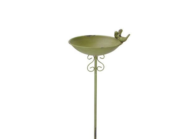 Vasca per uccelli in metallo verde foglia 100 cm