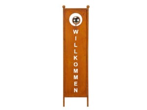 Schild "Willkommen" Edelstahlkugel 116cm