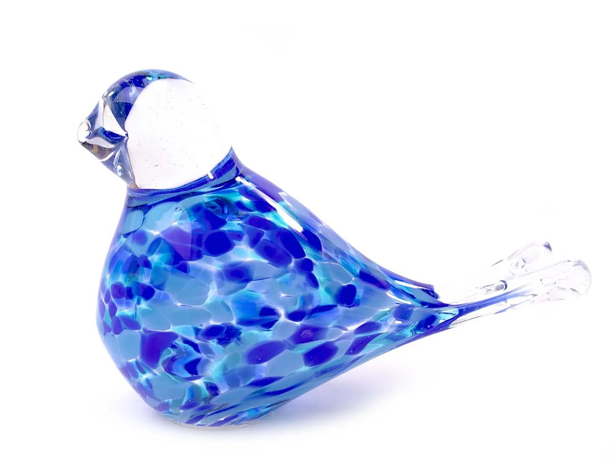 Gartenstecker Glasvogel blau 90cm