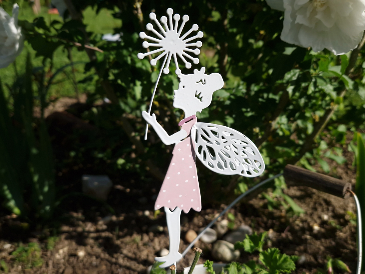 metallstecker elfe rosa Pusteblume