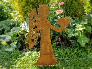 Gartenstecker Engel mit Herz 110cm weihnachten