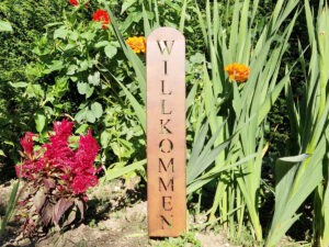 Gartenschild „Willkommen“ Rostoptik 66cm gartenschild metall