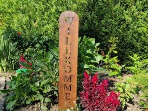 Gartenschild „Willkommen“ Rostoptik 96cm metallschild für Garten