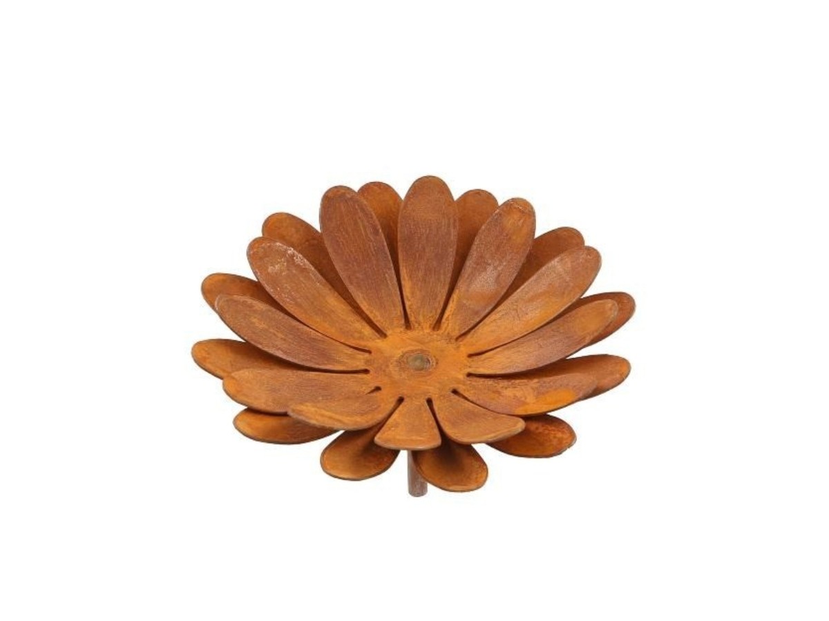 Gartenstecker Blüte offen rost 20cm