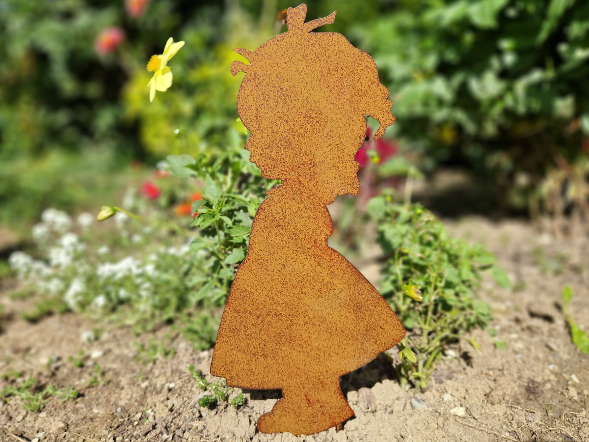 Mädchen Stecker Rostoptik 50cm deko metall garten