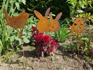 Tiere Gartenstecker Rostmetall 60cm