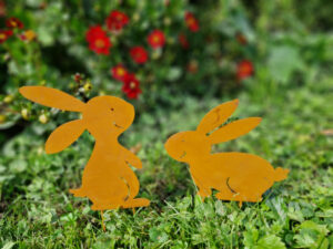 2 kleine Hasen 13–16cm ostern, topfdeko