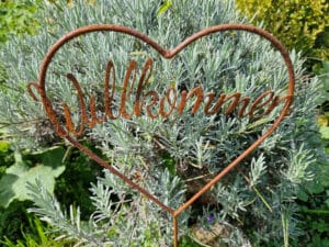 willkommen herz für garten