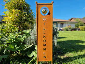 Schild willkommen edel 116cm