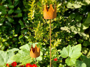 Set Kronen Gartenstecker Rost romantisch