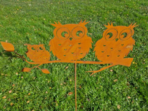 Drei Eulen Roststecker 120cm auf Ast