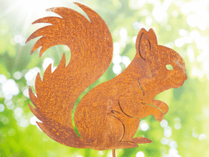 Eichhörnchen Rost stehend 60cm Gartenstecker