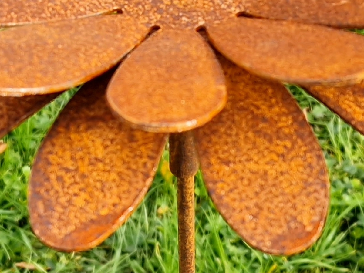 Gartenstecker Blüte Rost 100cm dicht