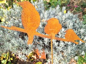 Roststecker Vogeltrio 113cm Gartendeko