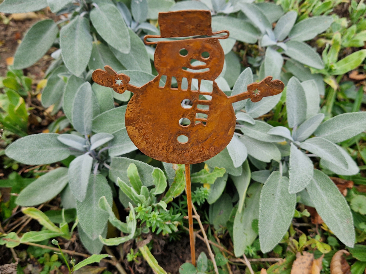 Schneemann Rost 35cm Gartendeko