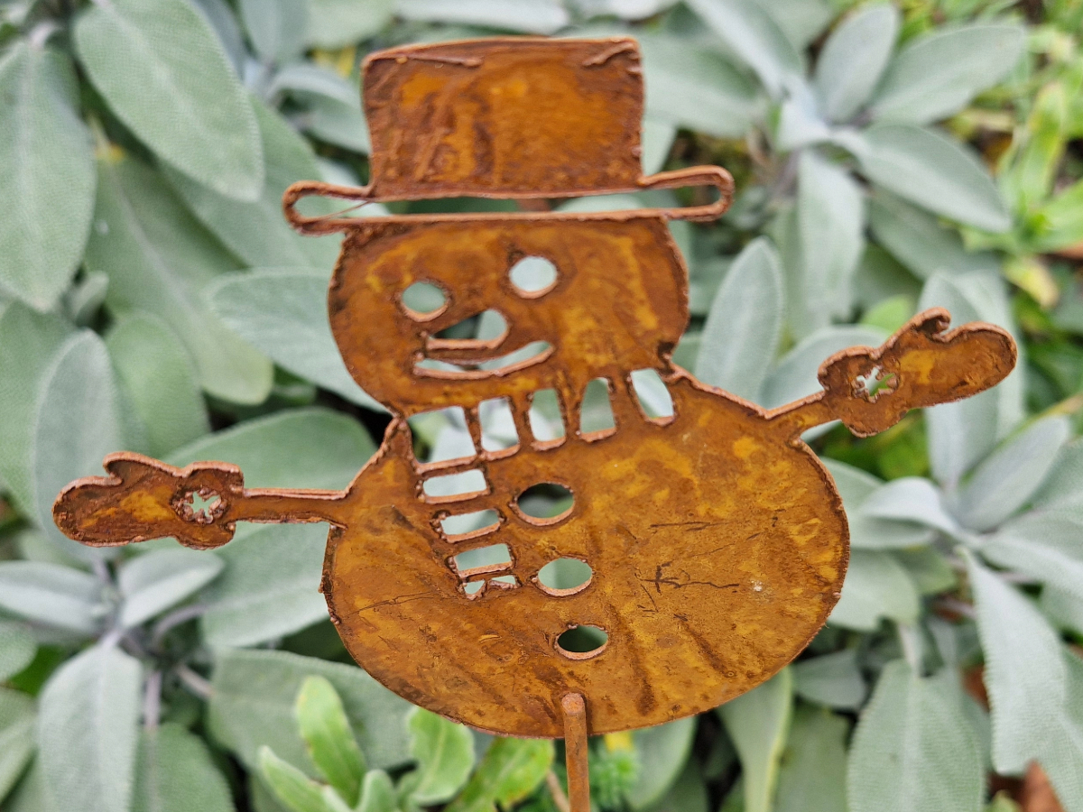 Schneemann Rost 35cm für Gestecke