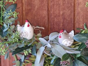 Huhn und Henne aus Keramik