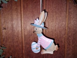 Hänger aus Metall Hase pink