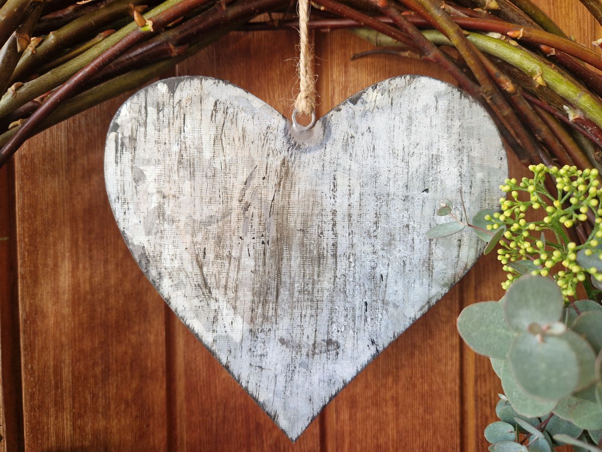 Herz Zinkfarbe Hänger