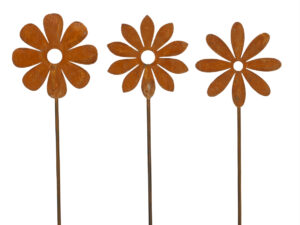 Rostblumen Gartenstecker Set 120cm gross