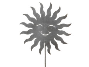 Sonne Gartenstecker Metall 110cm grau