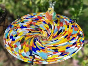 Glasdeko Gartenstecker Vogel 90cm von Loranto Glaskunst