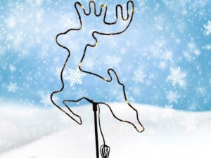 Leuchtender LED Hirsch 100 cm als Weihnachtsdekoration für draussen
